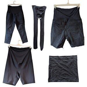 5-piece maternity bundle, pants, shorts, tights, belly band